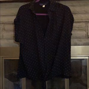 Francesca shirt sleeves v neck tie front blouse